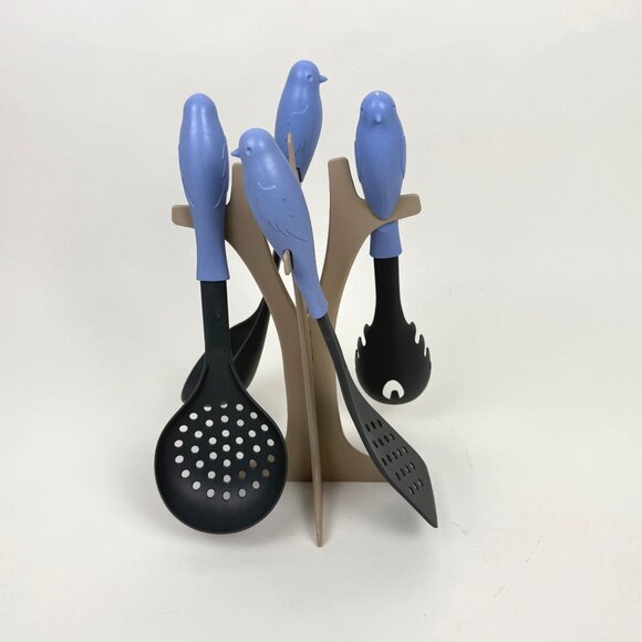Bird-Shaped Handle Kitchen Utensil Set with Tree Stand - Picture 1 of 7